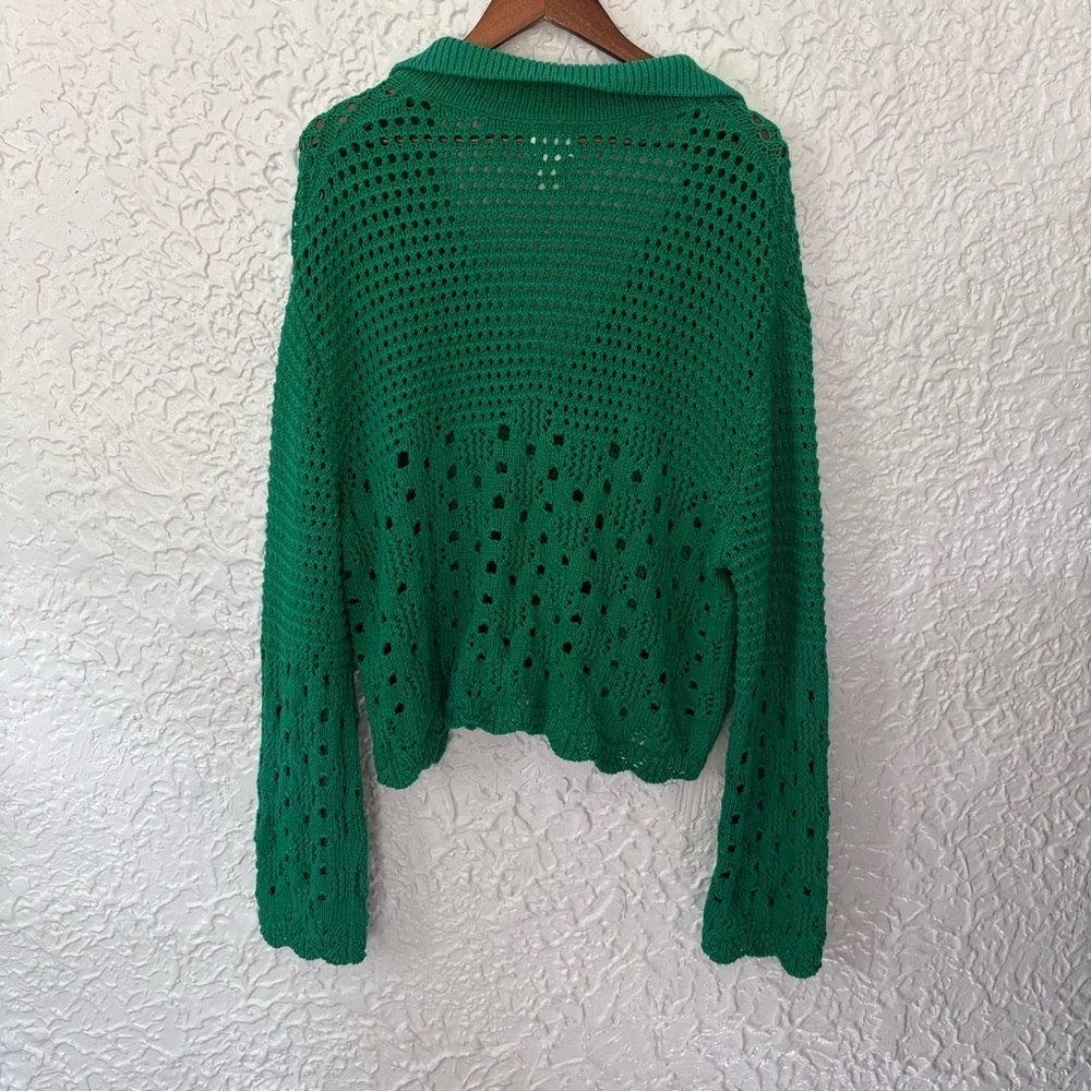 H&M Perforated Cotton Knit Sweater Size XL - Picture 3 of 5